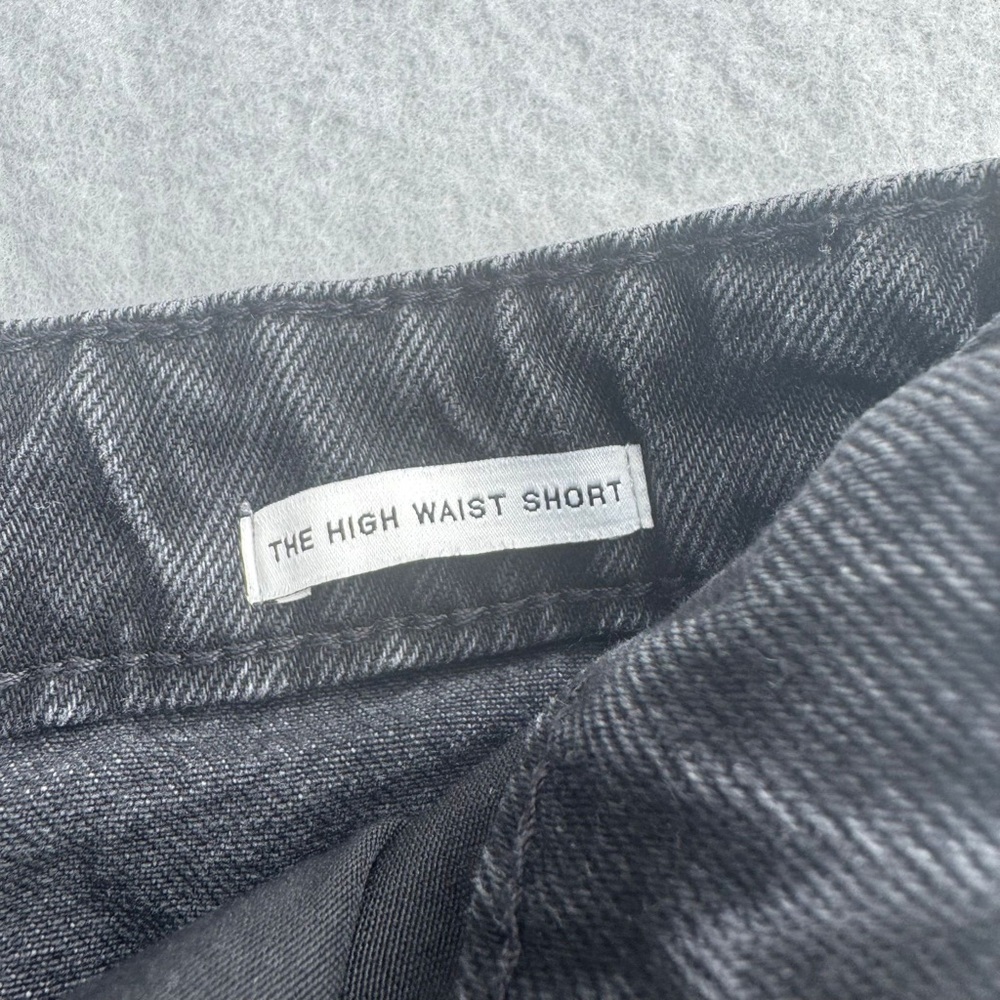 Zara High Waist Black Denim Shorts – Distressed Frayed Hem, Size 2 - Picture 6 of 7